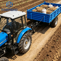 Trailer Traktor Multifungsi Terbaru, Trailer Dump Pertanian Tipe Hidrolik, As Roda Tahan Lama untuk Material Pertanian