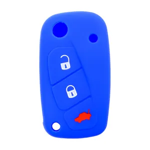 Fresh Silicone Rubber 3 Buttons Flip Car Remote Key Case Cover Fob For F-iat P-anda I-dea Cars