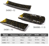 Assiettes à Sushi en mélamine, vente en gros, japonais, noir, or, Rectangle, service de vaisselle