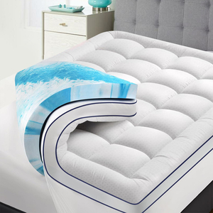 高級ホテル仕様 ソフト冷却整形外科用 ツイン・キング・ダブル・クイーンサイズ ジェルメモリーフォームベッド冷却マットレストッパー - Product Image 1