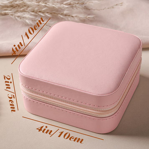 Kotak perhiasan portabel bunga ritsleting kustom grosir personalisasi kotak perjalanan untuk anak perempuan - Product Image 6