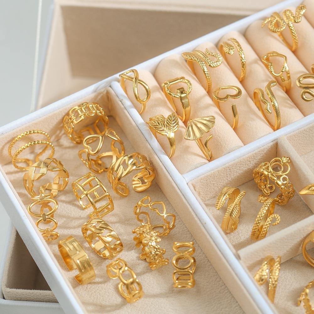 Adjustable Stackable Thumb Open Rings Women Gold Plated Knuckle Stacking  Rings Boho Vintage Finger Rings