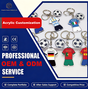 Porte-clés Pendentif Maillot de Football en Acrylique Personnalisé Drapeaux Nationaux USA Canada Mexique Style Européen Américain – Collection Usine 2026 - Product Image 1