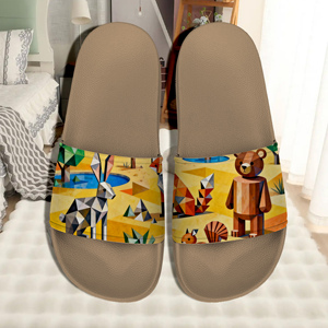 <span class=keywords><strong>Retro</strong></span>-vibes hình học động vật dép thoải mái Slide cho giải trí trong nhà & vẻ hoài cổ - Product Image 4