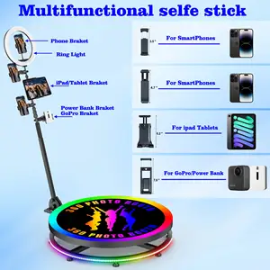 Led Spin 360 Degree Camera 360 Photo Booth 360 Automatic Machine Enclosure Backdrop Inflatable Props Accessories 360 Photobooth