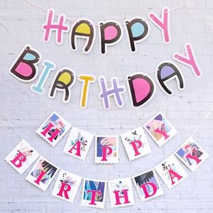 Feliz cumpleaños bandera colgante de papel guirnaldas de fiesta decoraciones - Product Image 1