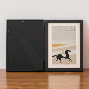 cross-border new arrival Kids Art Frames children's art <b>photo</b> frame wooden oil painting <b>storage</b> <b>box</b> flip-top <b>photo</b> frame - Product Image 3