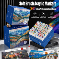 Ensemble de marqueurs acryliques effaçables à pointe souple, pinceau spécial graffiti pour l'art des enfants, stylo aquarelle sans pression et inaltérable