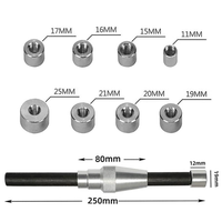 Kit d'outils d'alignement d'embrayage universel en aluminium argenté de 10 pièces avec dur pour une portée de 11 à 25mm 8 adaptateurs