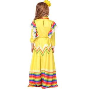 Venta al por mayor de vestido largo de baile de estilo étnico mexicano Nuevo disfraz de Halloween dieciséis disfraz de actuación escolar - Product Image 2
