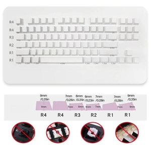 Teclas PBT Blancas Personalizadas con Impresión Lateral, Teclas de Cristal Transparente, 141 Teclas, Perfil OEM, Interruptores <span class=keywords><strong>Cherry</strong></span> <span class=keywords><strong>MX</strong></span>, Teclado Mecánico Hecho en China - Product Image 2