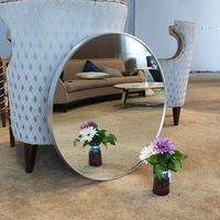 Miroir rond à cadre en aluminium doré de style salon professionnel, décoration murale pour la maison