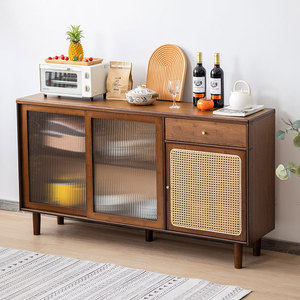Solid Wood <b>Sideboard</b> Japanese Style Living Room <b>Storage</b> Cabinet Modern Minimalist Tea Cabinet Integrated <b>Storage</b> Low Cabinet - Product Image 3