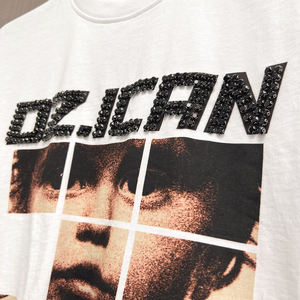 Oversized Round Neck Designer t Shirt Streetwear Essential Rhinestone Sleeveless T-shirt Heavy Cotton Printing tank <b>Tops</b> <b>Men</b> - Product Image 3