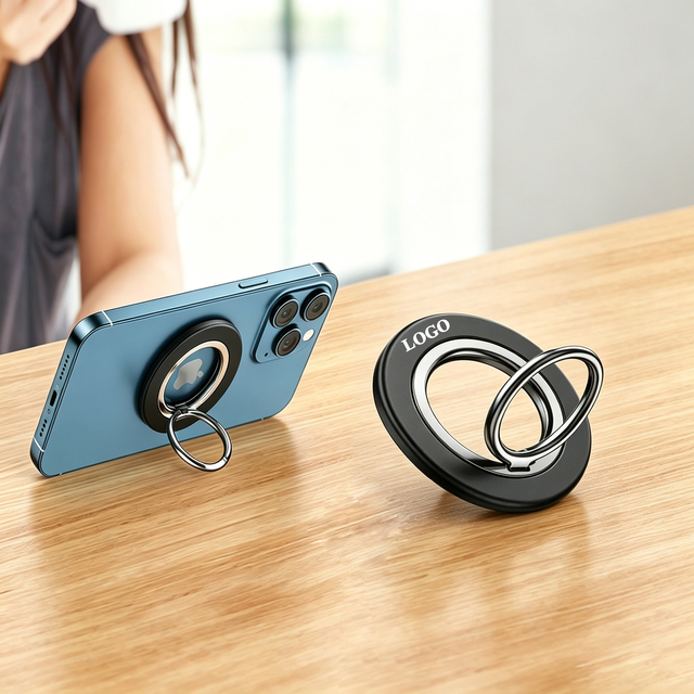 Custom Flexible Folding Magnetic Popping Phone Ring Socket Detachable Double-Side Adjustable Height Phone Grip 2 1 Desktop Phone