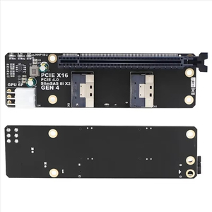 การ์ดแปลง 2 พอร์ต SlimSAS 8i X2 เป็น PCIe 4.0 X16 รุ่น SFF8654 GEN4 สำหรับเชื่อมต่อกราฟิกการ์ด GPU แบบ 6 พิน มีสินค้าพร้อมส่ง - Product Image 2