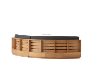 Taman tahan air luar ruangan melengkung anggun Serpentine dua bagian Sofa Modern - Product Image 3