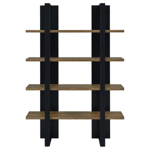 Estante de Exhibición de Madera Industrial de 4 Niveles, Estante Independiente sin Respaldo para Tiendas Minoristas y Oficinas, Diseño Vertical Estable - Product Image 3