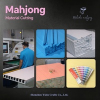 Marque Logo Acrylique Jeu de Société Mahjong Personnalisé Main Impression Gelée Couleur Américain Mahjong Tuile Ensemble