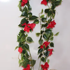 Wholesale Artificial Make Bougainvillea Flower Rattan Wedding Decoration Ceiling Wall Artificial Flowers Vine Plants