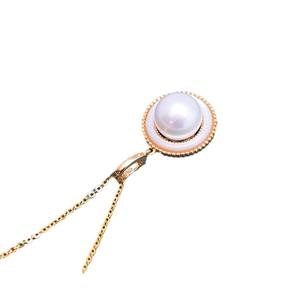 Collier pendentif en perle blanche ronde de 10-11 mm de Zhuji Danshui, argent S925 avec un fort éclat, nid d'oiseau, défauts fins - Product Image 5