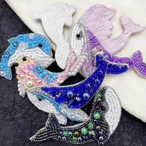 Parche decorativo cosido de PVC hecho a mano para reparación de agujeros, exquisito patrón de ballena Orca 3D, corazón, Animal marino para ropa, zapatos - Product Image 2
