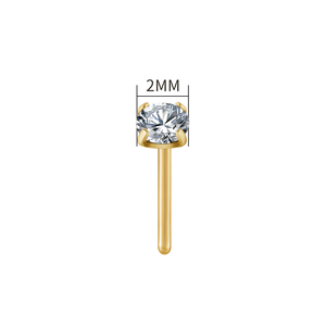 จิวหัวตุ้มไทเทเนียม ASTM F136 แบบไม่มีเกลียว รุ่น Right Grand ประดับเพชร CZ สำหรับเจาะหู แทร็กัส เฮลิกซ์ กระดูกอ่อน คอนช์ จมูก - Product Image 3