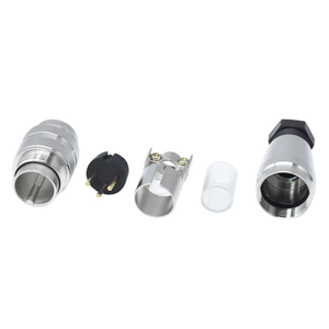 ปลั๊กต่อสายไฟแบบตรงชนิดมีฉนวนป้องกัน M16 3 ขา IP67 กันน้ำ ขั้วต่อวงกลม ทองเหลืองเคลือบทอง หน้าสัมผัสแบบเชื่อมบัดกรี - Product Image 2