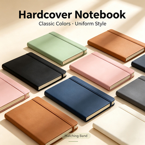 SK Hardcover <b>Notebook</b> A5 Size Lined Pages PU Cover Elastic Band Minimal <b>Journal</b> Smooth Writing - Product Image 4