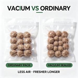 Food Grade Vacuum Sealer <b>Bag</b> 3 Side Seal Pouch Transparent PE Packaging <b>Bag</b> for Meatball Food Storage - Product Image 4