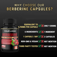 Biocaro Capsules de berbérine pour métabolisme sain du glucose OEM/ODM Supplément de chlorhydrate de berbérine à la cannelle de Ceylan pour adultes