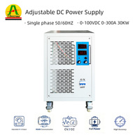Alimentation électrique CC programmable 100V 300A à faible ondulation 30KW pour test d'âge des moteurs industriels, haute efficacité AC-DC, refroidissement forcé
