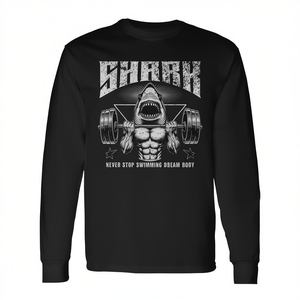 T-shirt à manches longues Fitness Shark Gym Life Never Stop Swimming Dream Body - Product Image 2