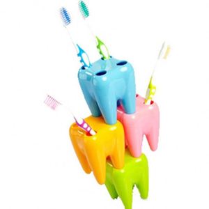 Custom logo Printed <b>Tooth</b> <b>Brush</b> Shelf <b>Holder</b> Container 4 Hole <b>Teeth</b> Shape Stand Bracket Wholesale - Product Image 3