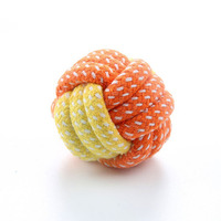 Jouet pour chien en corde nouée en coton durable pour usage intérieur et extérieur, balle interactive pour animaux de compagnie, jouet à mâcher, petit modèle multicolore pour chats et chiens