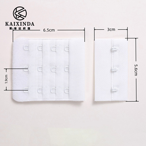 Accessoires de vêtements pour femmes en gros personnalisables : Bande de fermeture à 3 crochets pour soutien-gorge, 4 rangées 3 crochets, boucle de soutien-gorge réglable - Product Image 2