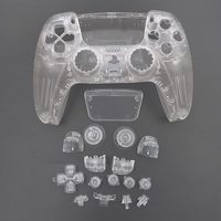 Coque de remplacement transparente pour manette PS5, kit complet DIY avec outils et capuchons de joysticks