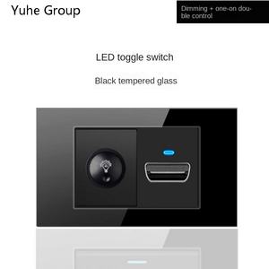 Interrupteur mural universel en verre trempé avec panneau à 1/2/3/4 boutons et indicateur LED - Product Image 5