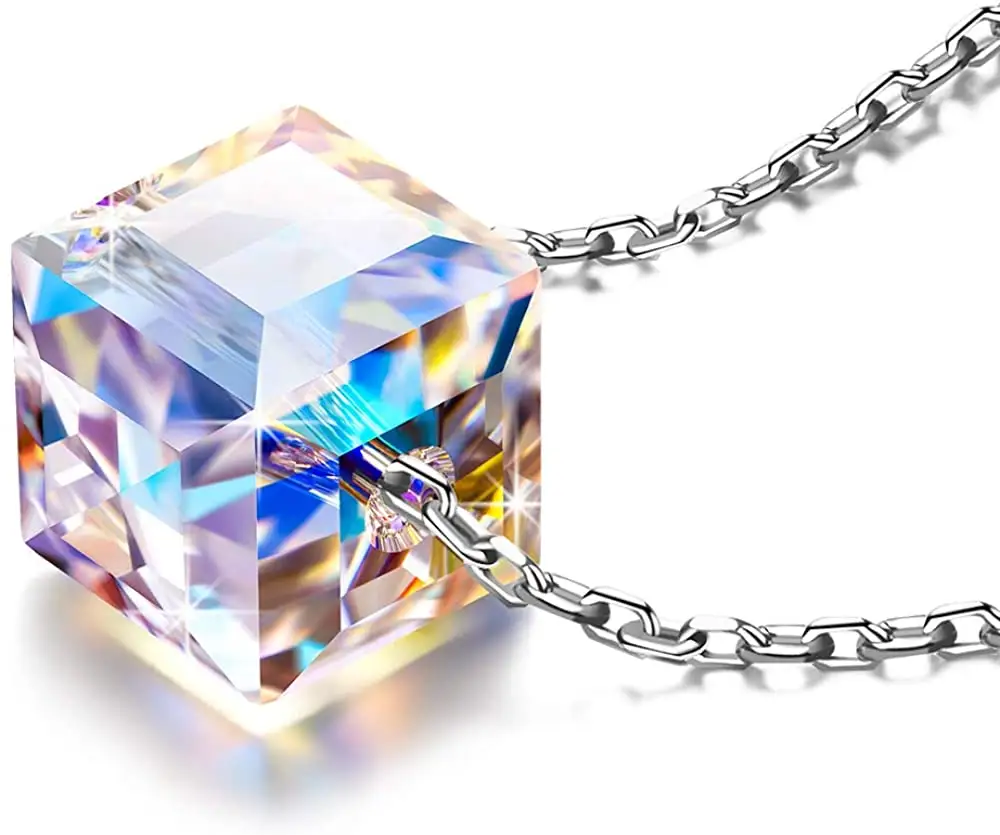 Hermosa — collier en argent Sterling 925 avec pendentif carré, autriche, chaîne, bijou pour femmes, cadeau de mariage