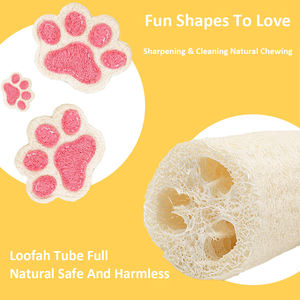 Jouets à mâcher écologiques en loofah pour chat, nettoyage des dents, imperméables, motif dessin animé, anti-ennui, forme patte de chat - Product Image 3