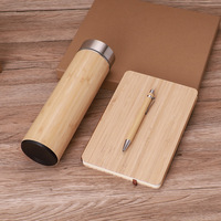 Promotions personnalisées A5 Cahier de notes en bambou Ensembles de cadeaux d'entreprise pour l'éducation Couverture rigide avec fil de couverture en cuir ou reliure thermique