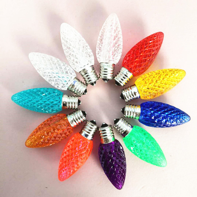 Commercial Grade Holiday Lighting E17 C9 Replacement Faceted LED Bulbs Manufacturer