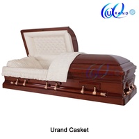 URD-A319 Ataúdes y Féretros de Caoba para Funerales, Venta Caliente de Fábrica China, Suministros Funerarios