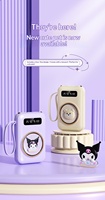 Chargeur portable mini dessin animé en PVC certifié 3C, quatre câbles intégrés, batterie externe haute capacité 20000 mAh avec fonction 3-en-1
