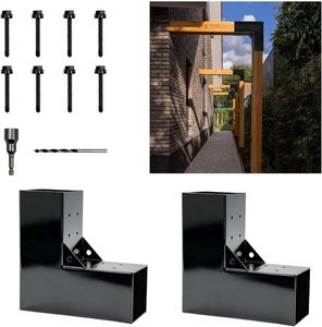 Kits de supports de pergola DIY, supports d'angle en L à 2 voies pour bois de 6 x 6 pouces, supports de pergola extérieure - Product Image 1