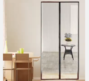 Mosquitera de malla negra con cierre automático de alta calidad, cortina magnética para insectos <span class=keywords><strong>antimoscas</strong></span>, <span class=keywords><strong>puerta</strong></span>, diseño moderno, hecho de poliéster duradero - Product Image 5