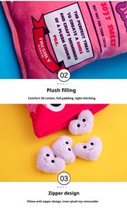 Oreiller en peluche mignon personnalisé avec un sac de boules de bouffées au fromage oreiller en peluche jouet nourriture collation jouets oreiller en peluche - Product Image 4