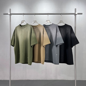 Camiseta Extra Grande de Algodón Lavado Estilo Vintage con Características Transpirables y Amigables con la Piel, Top Moderno de Manga Corta - Product Image 1