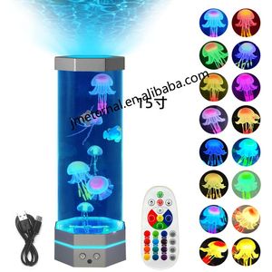 Lámpara <span class=keywords><strong>de</strong></span> Medusas <span class=keywords><strong>de</strong></span> Fantasía Personalizada, Lámpara <span class=keywords><strong>de</strong></span> <span class=keywords><strong>Lava</strong></span> <span class=keywords><strong>de</strong></span> Acuario <span class=keywords><strong>de</strong></span> Medusas Octagonal Eléctrica <span class=keywords><strong>con</strong></span> 16 Colores Cambiantes - Product Image 2