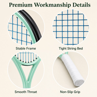 Ensemble de raquettes de tennis en fibre de carbone durable pour adultes, lot de 2 avec balles de tennis, sac de transport pour débutants, entraînement et jeu en double